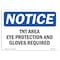 Signmission OSHA, Tint Area Eye Protection & Gloves Required, 10in X 7in Plastic, 10" W, 7" H, Landscap OS-NS-P-710-L-18676 - alternate 1